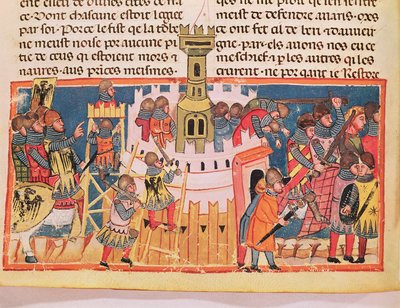 攻击堡垒，来自&39;Vite di Dodici Cesari&39;，由Gaius Suetonius Tranquillus（c.75-150）（天鹅绒） 作者 意大利学校