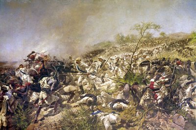 多加利战役：1887 年 2 月意大利在厄立特里亚。 作者 Italian School