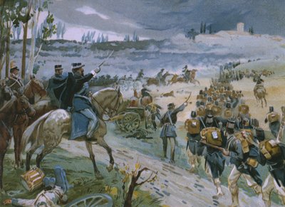 1870年9月20日，通过突破Porta Pia捕获罗马，一张关于Risorgimento历史专辑的插图，为19世纪后期的巧克力Talmone而制作 作者 意大利学校