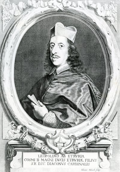 红衣主教利奥波德-美第奇（1617-1675）。 作者 意大利学校