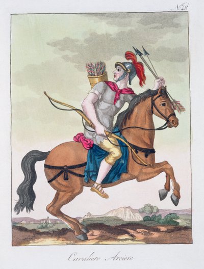 骑兵弓箭手，来自LAntica Roma，1825年 作者 意大利学校