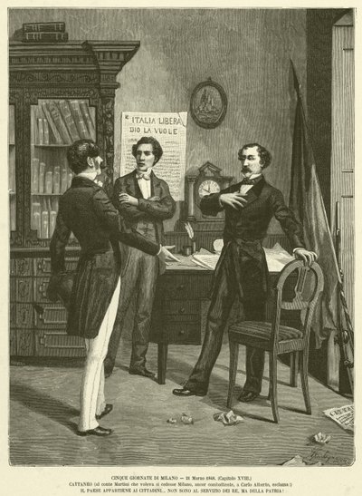 米兰五日，1848 年 3 月 21 日（雕刻） 作者 意大利学校