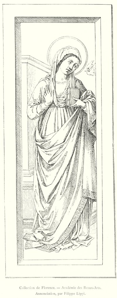 佛罗伦萨收藏，美术学院，天使报喜，菲利波·里皮（Filippo Lippi）（雕刻） 作者 意大利学校