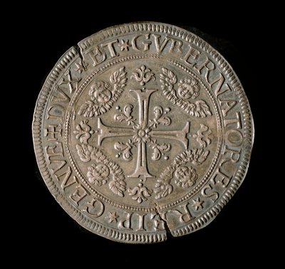 基因共和国货币： ECU 宽银。 直径。 61 毫米。 1693.前面。 Genes Musei di Strada Nuova (inv, M7135) 作者 意大利学校