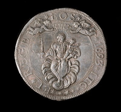 基因共和国货币：五伊库斯银币。 直径。 61 毫米。 1693.回来。 Genes Musei di Strada Nuova 作者 意大利学校
