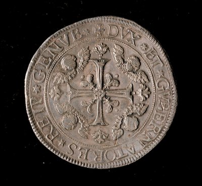 基尼斯共和国的货币：五埃库斯银币。直径61毫米。1693.正面。基内斯博物馆 作者 意大利学校