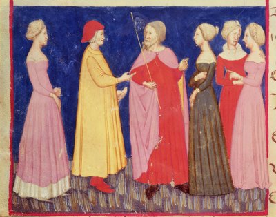 Dante和Beatrice in the Paradise，来自Dante Alighieri的神曲（1265-1321） 作者 意大利学校