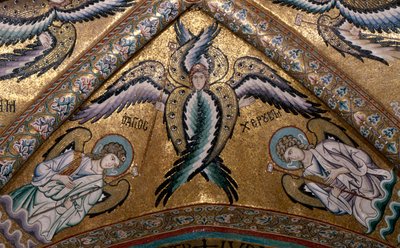 Detail of an angel from the vault of the apse (mosaic) 作者 意大利学校