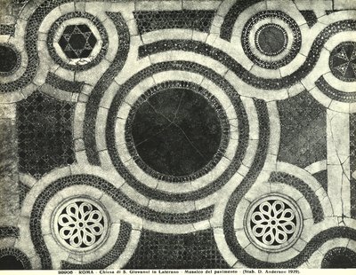 罗马拉特兰圣乔瓦尼大教堂 Cosmatesque 地板的细节（马赛克） 作者 意大利学校