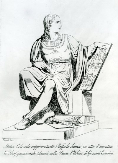 由Raffaello Sanzio da Urbino的Giovanni Ceccarini画的雕像 作者 意大利学校