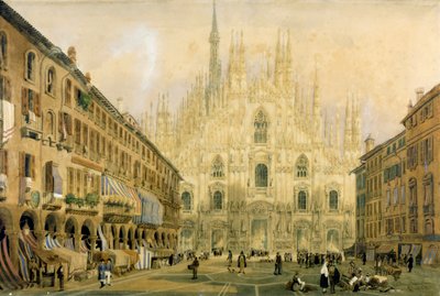 Duomo Square and Cathedral in Milan. 1811. 作者 意大利学校