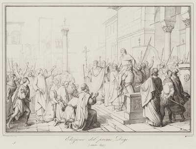 Elezione del primo Doge, 697 (engraving) 作者 Italian School