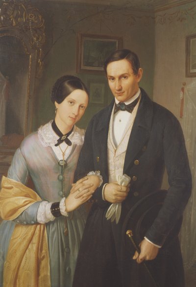 订婚的情侣，Malnate 作者 Italian School