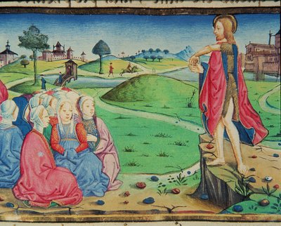Fol.44r 施洗者圣约翰布道和施洗（牛皮纸） 作者 意大利学校