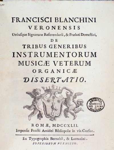 弗朗切斯科·比安基尼（Francesco Bianchini）用新乐器中的三种乐器创作“前奏曲”，“旧乐器” 作者 意大利学校