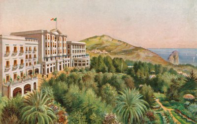 意大利卡普里 Quisisana 大酒店（彩色石版画） 作者 意大利学校