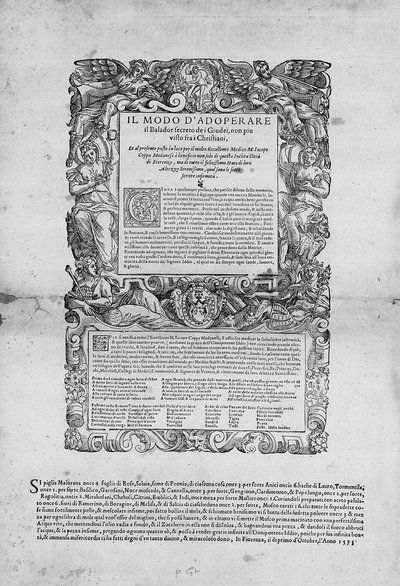 佛罗伦萨摩德纳的Jacopo Coppa使用Balador Secreto dei Giudei的方式 作者 意大利学校