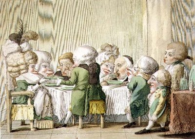 Il Pranzo"（午餐），18世纪中期出版，佛罗伦萨（彩色平印）。 作者 意大利学校