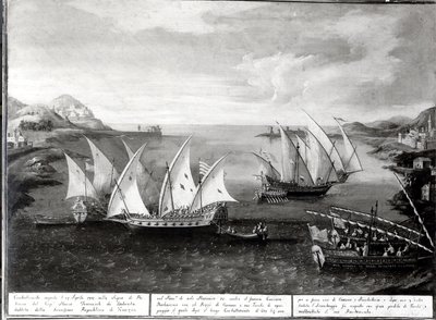 1751年4月17日，威尼斯人队长Ivanovich da Dabrota与土耳其海盗巴巴罗萨之间的帕特雷事件 作者 意大利学校