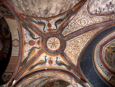 Interior view of the chapel of Saint Gregoire (Gregorio) decorated with frescoes of Byzantine influences made by the Roman school of the early 13th century. Monastery of Saint Benedetto (Sacro Speco), Subiaco (Rome), Italy 作者 意大利学校