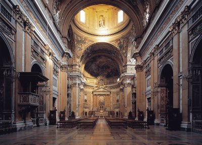 约 1568 年罗马 Gesu 教堂的内景（意大利罗马 Chiesa del Gesu 教堂的内景） 作者 意大利学校
