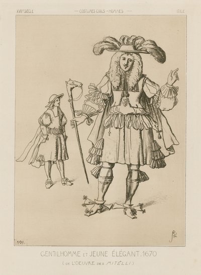 意大利绅士和优雅的年轻人，1670年 作者 意大利学校