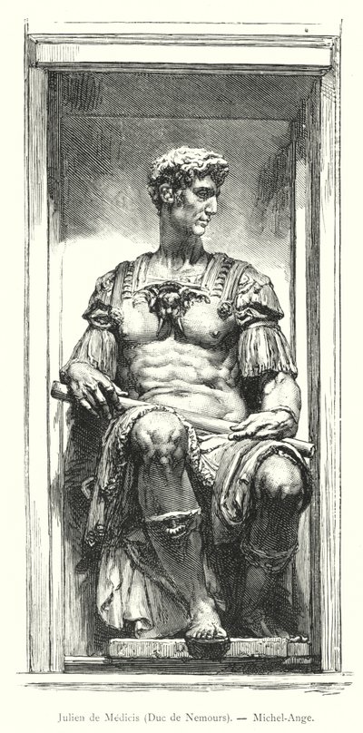 Julien de Medicis, Duc de Nemours, Michel-Ange (雕刻) 作者 意大利学校