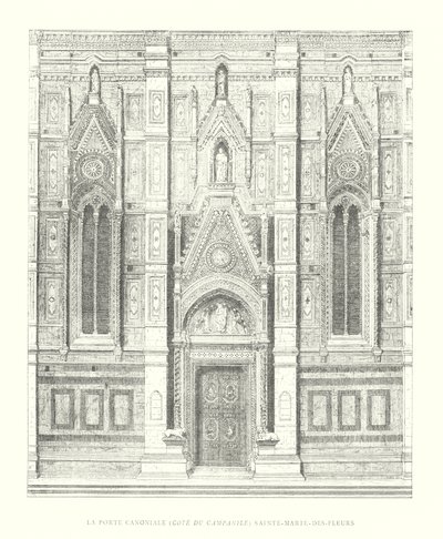 La Porte Canoniale，Cote du Campanile，Sainte-Marie-des-Fleurs（雕刻） 作者 意大利学校