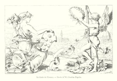 Le Genie de Florence, Dessin de M Claudius Popelin (engraving) 作者 意大利学校