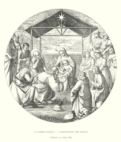 Ghirlandajo，贤士的崇拜，Pitti Palace 收藏（版画） 作者 意大利学校