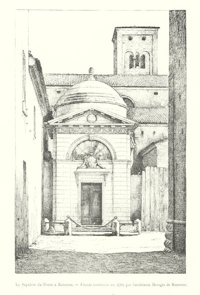 但丁在拉文纳的坟墓，立面建于 1780 年，由拉文纳的建筑师莫里吉亚（雕刻） 作者 意大利学校