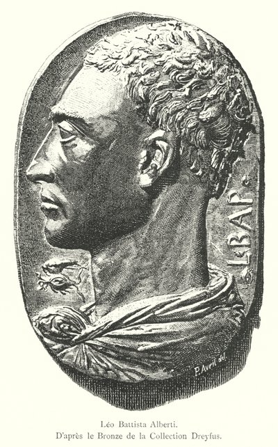 Leo Battista Alberti，根据 Dreyfus 收藏的青铜器（雕刻） 作者 意大利学校