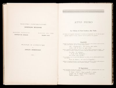 Libretto della Tosca by Giacomo Puccini, Edition Ricordi, Italy 作者 意大利学校