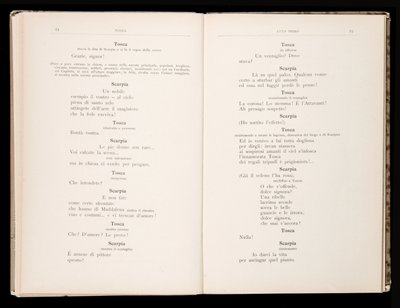 Libretto della Tosca by Giacomo Puccini, Edition Ricordi, Italy 作者 意大利学校