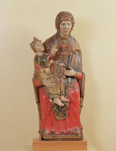 Madonna dAcuto（彩绘木，彩色玻璃和宝石） 作者 意大利学校