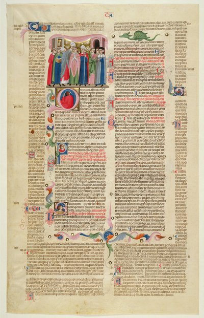 Marlay Cutting IT.7：来自Gratians Decretum的微型叶子展示了方丈主教的案例 作者 意大利学校