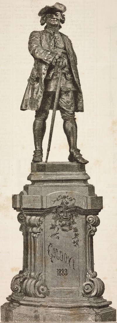 安东尼奥-达尔佐托（Antonio dal Zotto）设计的卡罗-戈尔多尼（1707-1793）纪念碑，12月20日揭幕。 作者 意大利学校
