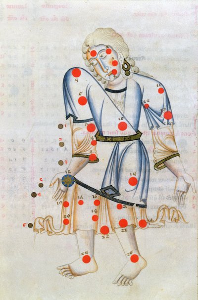 Ms.1036处女座的星座，来自Liber de stellis fixarum，Abr ar-Rahman Al Sufi的固定星的拉丁文翻译（公元903-986） 作者 意大利学校