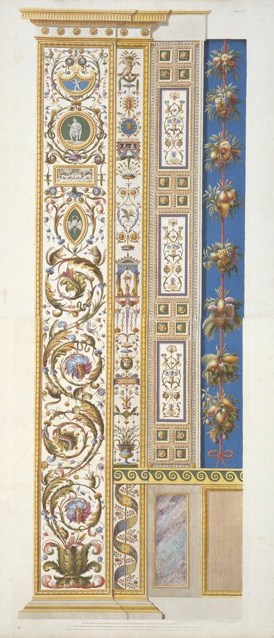 拉斐尔在梵蒂冈的小组，来自梵蒂冈的拉斐尔的Delle Loggie，由Giovanni Ottaviani（约1735-1808）镌刻，出版c.1772-77（手工彩色雕刻） 作者 意大利学校