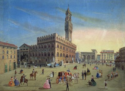 Piazza Signoria，佛罗伦萨 作者 意大利学校