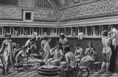 Pompei: Interno dei Bagni del Foro (litho) 作者 意大利学校