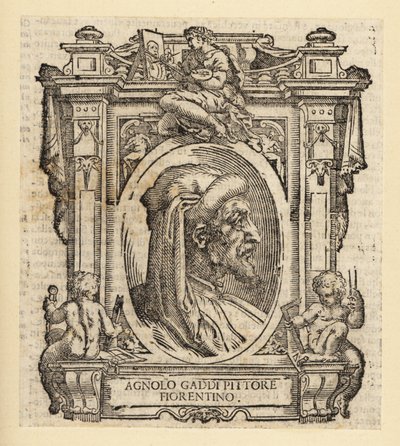 Agnolo Gaddi 的肖像，来自佛罗伦萨的意大利画家，大约 1350-1396 年 作者 意大利学校