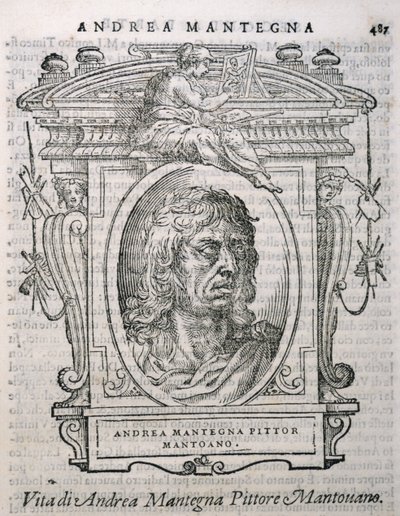 来自Vasaris Lives of the Artists的Andrea Mantegna（c.1430-1506）的肖像，首次出版1550年 作者 意大利学校