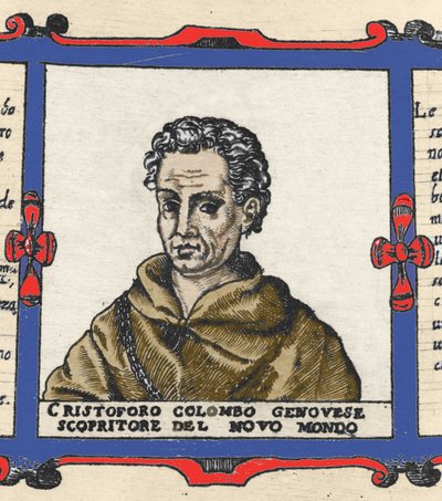 Portrait of Christopher Columbus (1451-1506), detail of the Atlas of Urbano Monte 作者 意大利学校