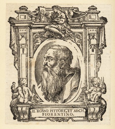 Giovanni Battista di Jacopo 的肖像，被称为 Rosso Fiorentino 或 Il Rosso，意大利建筑师和风格主义画家，在佛罗伦萨画派的油画和壁画中 作者 意大利学校