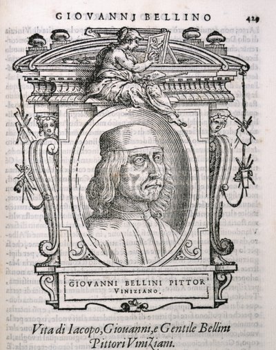 来自Vasaris Lives of the Artists的Giovanni Bellini（c.1431-1516）的肖像，首次出版于1550年 作者 意大利学校