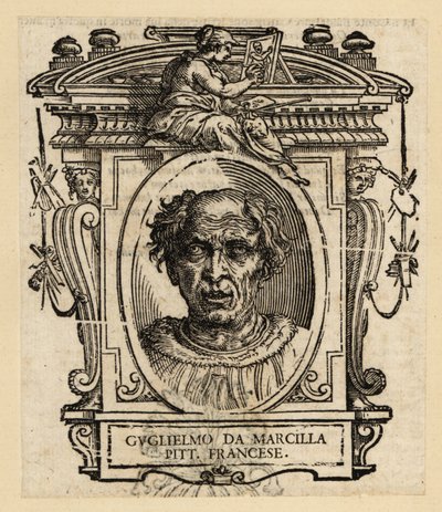 纪尧姆-德-马西利亚的肖像，法国画家和彩色玻璃艺术家，约1470-1529年 作者 意大利学校