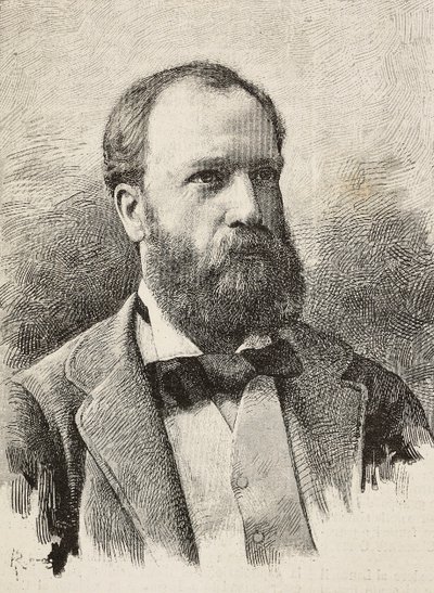 Karl Hillebrand (1829-1884) 的肖像，德国历史学家，由 Riera 雕刻，来自 Schemboche 的照片，来自 L