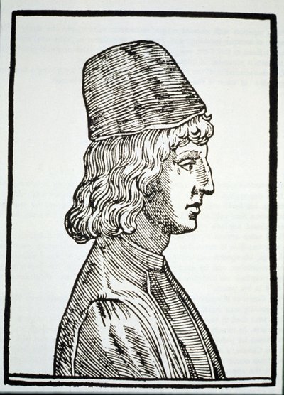 Pico della Mirandola（1463-94）的肖像，来自Delio Celeste Fisionomia的Giovanni Battista della Porta，Padua 1616，在19世纪后期出版的“魔法史”中有所体现 作者 意大利学校