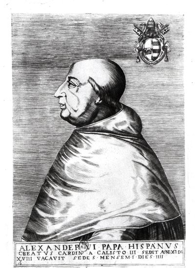教皇亚历山大六世（1492-1503）16-17世纪的肖像 作者 意大利学校